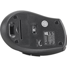 Schäfer Shop Select Funkmaus, 5 Tasten & Scrollrad, bis 1600 dpi, mit USB-Dongle, schwarz-grau