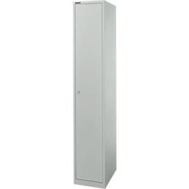 Schäfer Shop Select Garderobenschrank, 1 Abteil mit B 350 mm, 5 Fächer mit 4 Fachböden, abschließbar, lichtgrau/lichtgrau