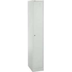 Schäfer Shop Select Garderobenspind, 1 Abteil, 1-türig, 2 Einlegeböden, Kleiderstange, B 300 x T 457 x H 1800 mm, Qualitätsfeinblech, abschließbar