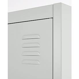 Schäfer Shop Select Garderobenspind, 1 Abteil, 1-türig, 2 Einlegeböden, Kleiderstange, B 300 x T 457 x H 1800 mm, Qualitätsfeinblech, abschließbar