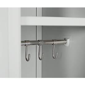 Schäfer Shop Select Garderobenspind, 1 Abteil, 1-türig, 2 Einlegeböden, Kleiderstange, B 300 x T 457 x H 1800 mm, Qualitätsfeinblech, abschließbar