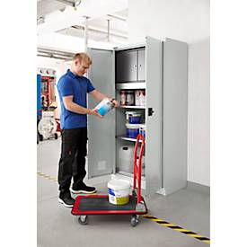 Schäfer Shop Select Gefahrstoffschrank, B 950 x T 500 x H 1935 mm, 2 Böden, 1 Wanne, Sicherheitsfach Typ 30, lichtgrau