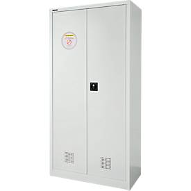 Schäfer Shop Select Gefahrstoffschrank, B 950 x T 500 x H 1935 mm, 2 Böden, 1 Wanne, Sicherheitsfach Typ 30, lichtgrau