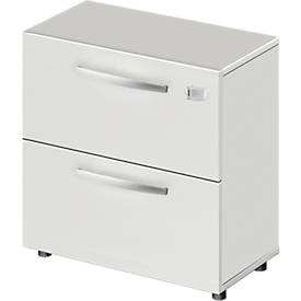 Schäfer Shop Select Hängeregisterschrank LOGIN, 2 Schübe, abschließbar, B 800 x T 420 x H 788 mm, lichtgrau/lichtgrau