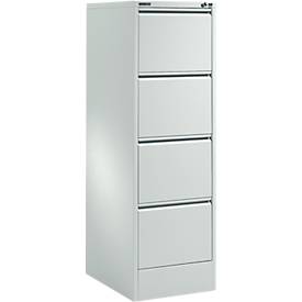 Schäfer Shop Select Hängeregistraturschrank MS iCONOMY, Stahl, 1-bahnig, geschlossene Wanne, B 425 mm, lichtgrau RAL 7035