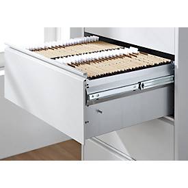 Schäfer Shop Select Hängeregistraturschrank MS iCONOMY, Stahl, 2-bahnig, geschlossene Wanne, B 780 mm, lichtgrau RAL 7035