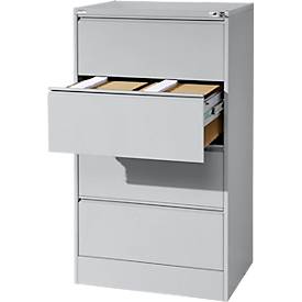 Schäfer Shop Select Hängeregistraturschrank MS iCONOMY, Stahl, 2-bahnig, offener Rahmen, B 780 mm, weißaluminium RAL 9006