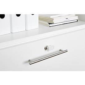 Schäfer Shop Select HR-Schrank Start Off, 2 OH, abschließbar, B 800 x T 420 x H 744 mm, Holz, weiß/weiß 