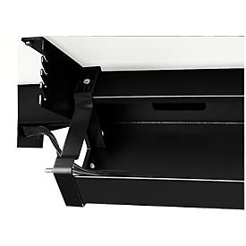 Schäfer Shop Select Kabelwanne Standard, für höhenverstellbare Schreibtische ab B 1400 mm, abklappbar, schwarz