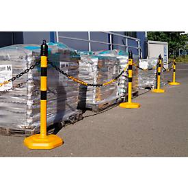 Schäfer Shop Select Kettenständerset, 4 Pfosten+4 Ketten, gelb-schwarz