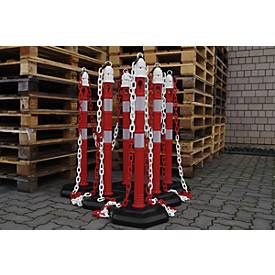 Schäfer Shop Select Kettenständerset, 4 Pfosten+4 Ketten, rot-weiß