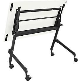 Schäfer Shop Select Klapptisch mit Rollen, Rechteck, Vierkantrohr, B 1200 x T 600 x H 720 mm, weiß/schwarz