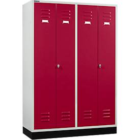 Schäfer Shop Select Kleiderspind, 4 Türen, mit Drehriegelverschluss, lichtgrau/rubinrot