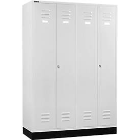 Schäfer Shop Select Kleiderspind, 4 Türen, mit Zylinderschloss, lichtgrau/enzianblau