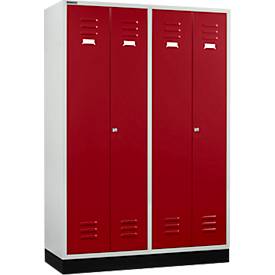 Schäfer Shop Select Kleiderspind, 4 Türen, mit Zylinderschloss, lichtgrau/rubinrot