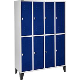 Schäfer Shop Select Kleiderspind, 4 x2 Abteile., m. Füßen, Drehriegelverschluss, Tür enzianblau