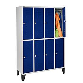 Schäfer Shop Select Kleiderspind, 4 x2 Abteile., m. Füßen, Drehriegelverschluss, Tür enzianblau
