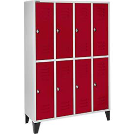 Schäfer Shop Select Kleiderspind, 4 x2 Abteile., m. Füßen, Drehriegelverschluss, Tür rubinrot