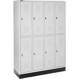 Schäfer Shop Select Kleiderspind, 4 x2 Abteile., m. Sockel, Drehriegelverschluss, Tür lichtgrau