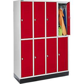 Schäfer Shop Select Kleiderspind, 4 x2 Abteile., m. Sockel, Drehriegelverschluss, Tür rubinrot