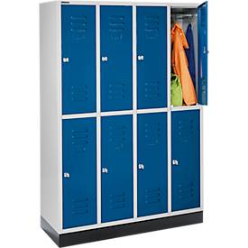 Schäfer Shop Select Kleiderspind, 4 x2 Abteile., m. Sockel, Zylinderschloss, Tür enzianblau