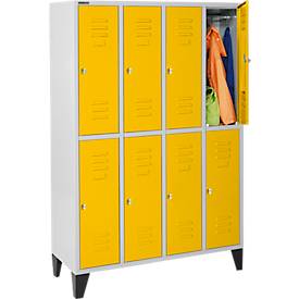 Schäfer Shop Select Kleiderspind, 4x2 Abt., m. Füßen, Drehriegelverschluss, Tür gelb