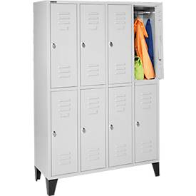 Schäfer Shop Select Kleiderspind, 4x2 Abt., m. Füßen, Drehriegelverschluss, Tür lichtgrau