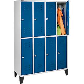Schäfer Shop Select Kleiderspind, 4x2 Abt., m. Füßen, Zylinderschloss, Tür enzianblau