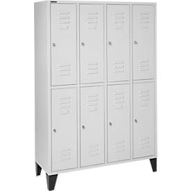 Schäfer Shop Select Kleiderspind, 4x2 Abt., m. Füßen, Zylinderschloss, Tür lichtgrau