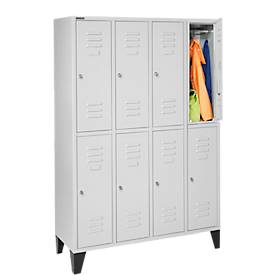 Schäfer Shop Select Kleiderspind, 4x2 Abt., m. Füßen, Zylinderschloss, Tür lichtgrau
