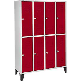 Schäfer Shop Select Kleiderspind, 4x2 Abt., m. Füßen, Zylinderschloss, Tür rubinrot