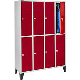 Schäfer Shop Select Kleiderspind, 4x2 Abt., m. Füßen, Zylinderschloss, Tür rubinrot