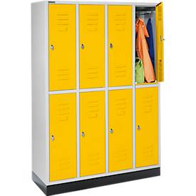 Schäfer Shop Select Kleiderspind, 4x2 Abt., m. Sockel, Drehriegelverschluss, Tür gelb