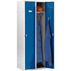 Schäfer Shop Select Kleiderspind, mit 2 Abteilen, Drehverschluss, lichtgrau/enzianblau