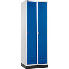 Schäfer Shop Select Kleiderspind, mit 2 Abteilen, mit Sockel, Drehriegelverschluss, lichtgrau/enzianblau