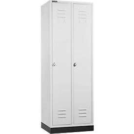 Schäfer Shop Select Kleiderspind, mit 2 Abteilen, mit Sockel, Drehriegelverschluss, lichtgrau/ lichtgrau