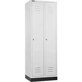 Schäfer Shop Select Kleiderspind, mit 2 Abteilen, mit Sockel, Zylinderschloss, lichtgrau/ lichtgrau