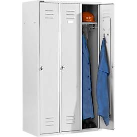 Schäfer Shop Select Kleiderspind mit 3 Abteilen, Drehriegelverschluss, lichtgrau/lichtgrau