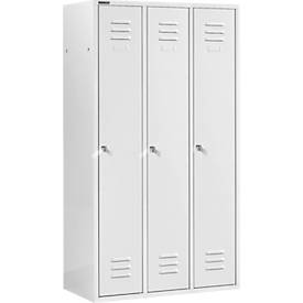 Schäfer Shop Select Kleiderspind mit 3 Abteilen, Zylinderschloss, lichtgrau/lichtgrau