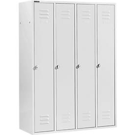 Schäfer Shop Select Kleiderspind mit 4 Abteilen, Drehriegelverschluss, lichtgrau/ lichtgrau