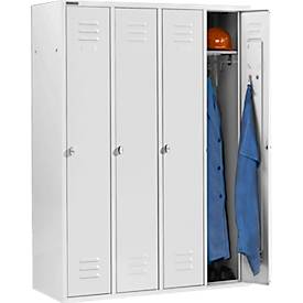 Schäfer Shop Select Kleiderspind mit 4 Abteilen, Drehriegelverschluss, lichtgrau/ lichtgrau