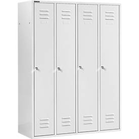 Schäfer Shop Select Kleiderspind mit 4 Abteilen, Zylinderschloss, lichtgrau/lichtgrau