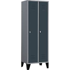 Schäfer Shop Select Kleiderspind mit Füßen, Drehriegelverschluss, hellsilber/anthrazit