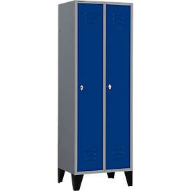 Schäfer Shop Select Kleiderspind mit Füßen, Drehriegelverschluss, hellsilber/blau