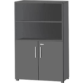 Schäfer Shop Select Kombischrank SET UP, 4 OH, B 800 x T 420 x H 1514 mm, graphit/graphit