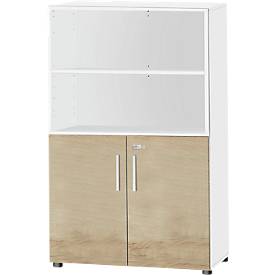 Schäfer Shop Select Kombischrank SET UP, 4 OH, weiß/Eiche-Dekor 