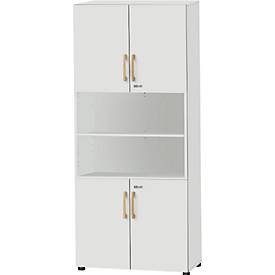 Schäfer Shop Select Kombischrank Start Off Wood, 6 OH, abschließbar, B 800 x T 420 x H 2240 mm, Holz, lichtgrau