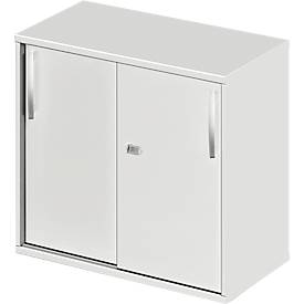 Schäfer Shop Select LOGIN add-on/sliding door cabinet, 2 file heights, W 800 x D 420 x H 726 mm, light gray/light gray