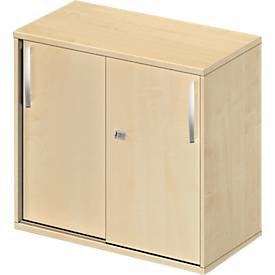 Schäfer Shop Select LOGIN armario con puertas correderas, 2 alturas de archivo, ancho 800 x fondo 420 x alto 726 mm, decoración arce/arce