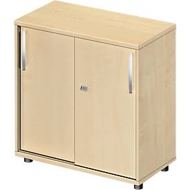 Schäfer Shop Select LOGIN armario de puertas correderas, 2 alturas de archivador, An 800 x P 420 x Al 788 mm, acabado arce/arce